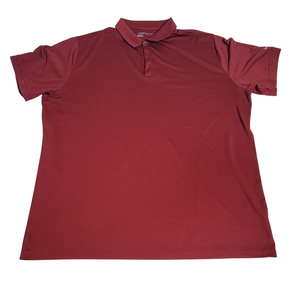 Nike Golf Dri-FIT Polo Shirt Mens XXL Maroon Burgundy Short Sleeve